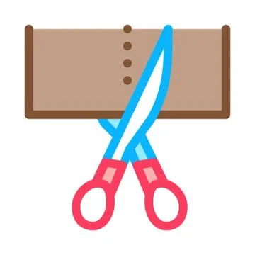 Scissors Cutting Icon Vector Outline Illustration Stock Illustration