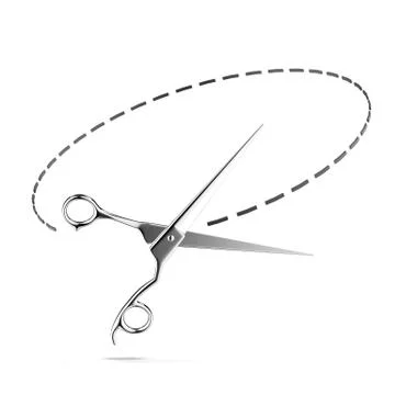 Scissors cutting Illustrazione stock