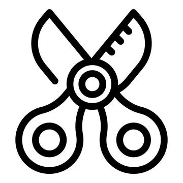 Scissors cutting line icon, outline style, editable stroke Illustration