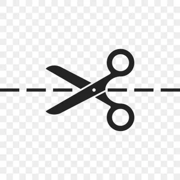 Scissors cutting line vector icon Stock Illustration