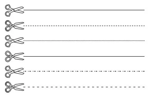 Scissors with cutting lines Stock Illustration