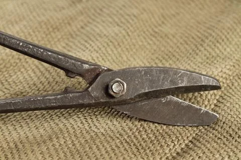Scissors for cutting metal close up Stock Photos