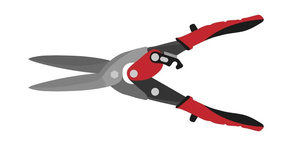 Scissors for cutting metal tool vector flat illustration Stock Illustration