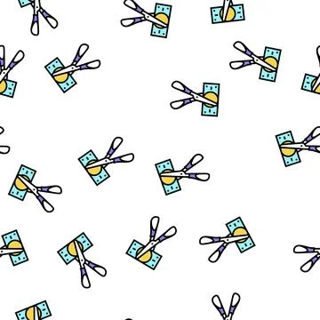 Scissors cutting money banknote vector seamless pattern イラスト素材
