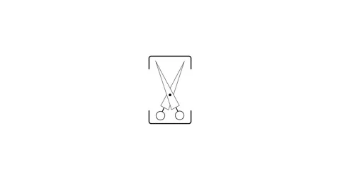 Scissors Cutting Paper Illustration Stock Footage 332824446