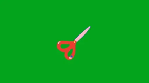 Scissors Cutting Paper Loop Animation Vídeos de archivo 340368146