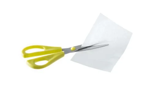 Scissors Cutting Paper Stock Photos