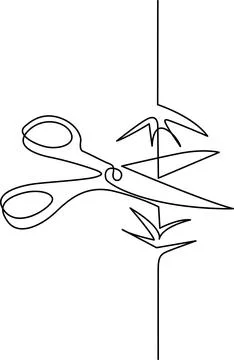 Scissors cutting plant Vector Stock-Illustration