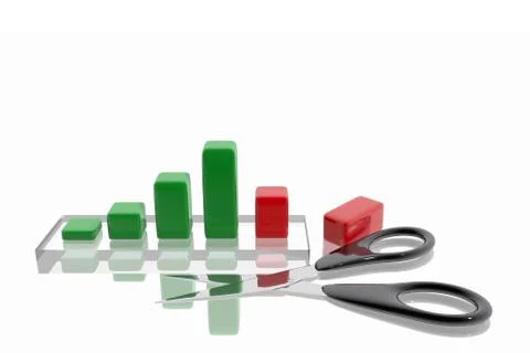 Scissors cutting profits Stock Illustration