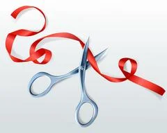 Scissors Cutting the Red Ribbon, Vectors