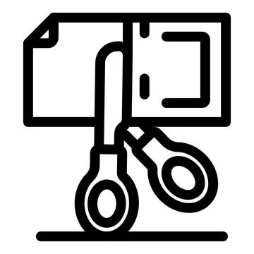 Scissors cutting a sheet of paper, crafting and precision Stock Illustration
