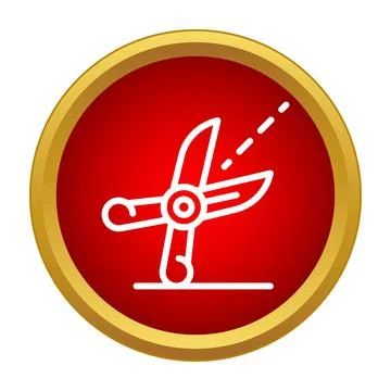Scissors cutting symbol icon on red background Stock Illustration