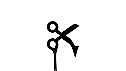Scissors cutting white background animation footage Stock Footage 327761616