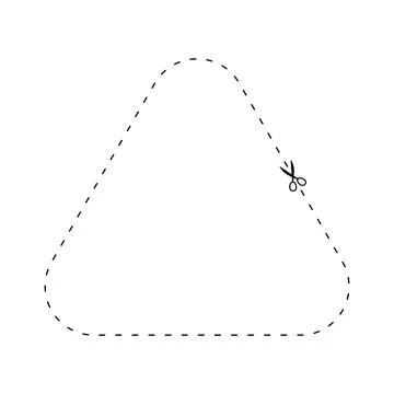 Scissors on dashed line triangle shape, dash line and scissors, dash outlin.. イラスト素材
