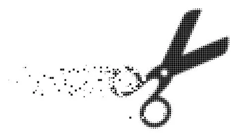 Scissors Decomposed Pixel Icon Stock Illustration