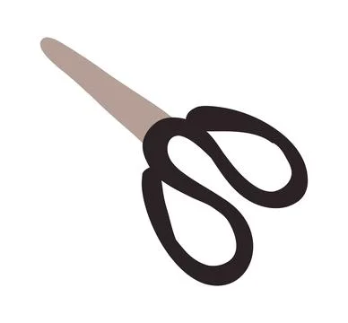 Scissors doodle hand drawn icon in simple line art style. Cute illustration Stock Illustration