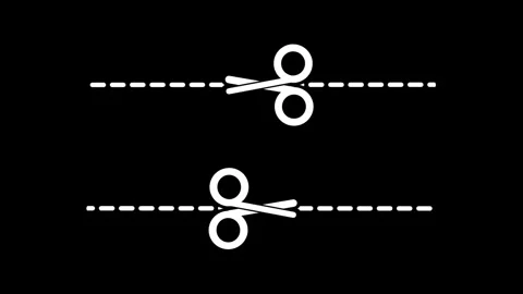 Scissors Double Cut Icon Vídeos de archivo 340305253