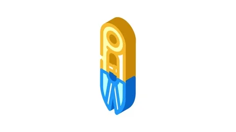 Scissors embroidery hobby isometric icon animation Stock Footage 327288088