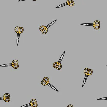 Scissors embroidery hobby vector seamless pattern Stockillustratie