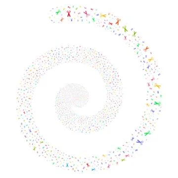Scissors Fireworks Spiral Stock Illustration