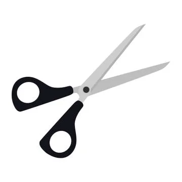 Scissors flat icon isolated on white background, Vector illustration Stock Illustration