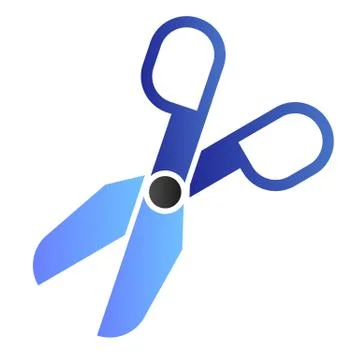 Scissors flat icon. Opened shears symbol, gradient style pictogram on white Stock Illustration