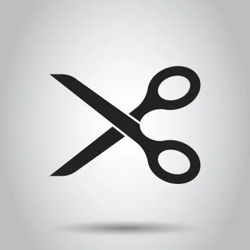 Scissors flat icon. Scissor vector illustration. Illustrazione stock