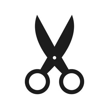 Scissors flat silhouette icon isolated vector Stock Illustration