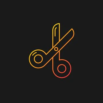 Scissors gradient vector icon for dark theme Illustrazione stock