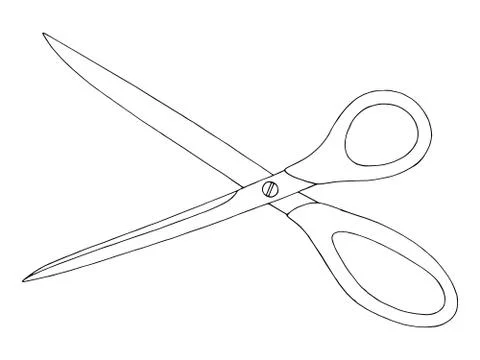 Scissors graphic black white isolated sketch illustration vector Stock Illustration