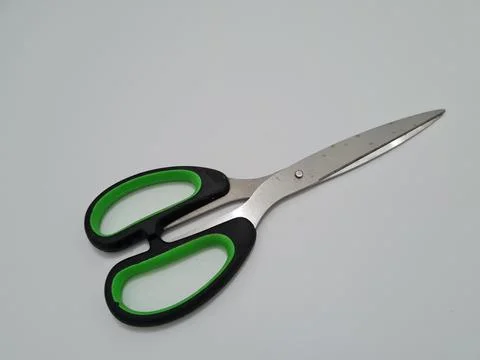 Scissors with green handles 写真素材