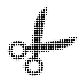Scissors Halftone Dotted Icon Stock Illustration