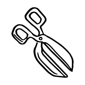 Scissors in hand drawn doodle style. Sketch. Isolated on a white background. Stock Illustration