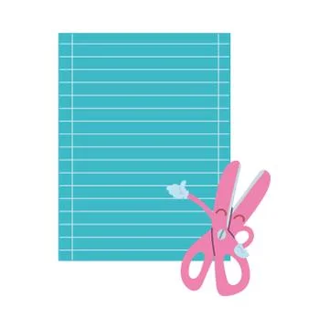 Scissors with happy face cartoon Stock Illustration