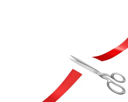 Scissors have cut ribbon, corner version Stock-Illustration