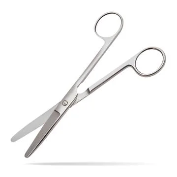Scissors hinge straight with blunt ends, intended to cut the layers having a Stock Illustration