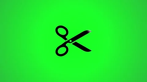 Scissors icon animation on green screen background Stockbeeldmateriaal 346496327