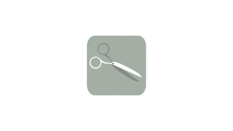 Scissors icon animation for video motion graphics Stock Footage 150060311