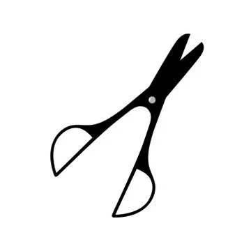 Scissors icon in black, isolated element. Vector Stock Illustration