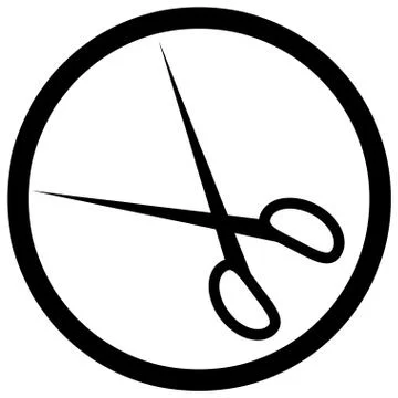 Scissors icon black white vector Stock Illustration