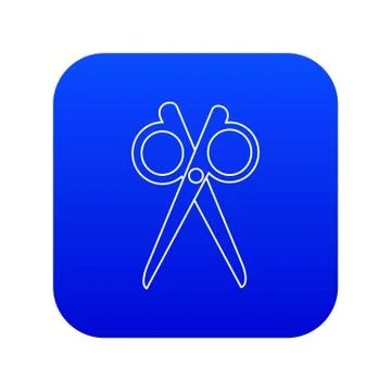 Scissors icon blue vector Stock Illustration
