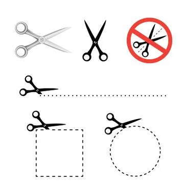 Scissors icon collection Stock Illustration