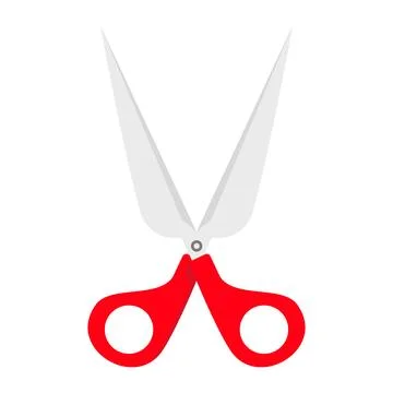 Scissors Icon Concept, scissors with color handles. Tool for cutting paper. Illustration