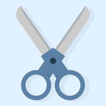 Scissors Icon Concept, scissors with color handles. Illustration