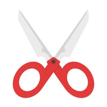 Scissors Icon Concept, scissors with color handles. Tool for cutting paper. Illustration