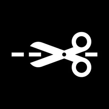 The scissors icon. Cut here symbol. Flat Illustrazione stock