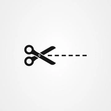 Scissors icon, cut or cutting symbol vector illustration Stock Illustration