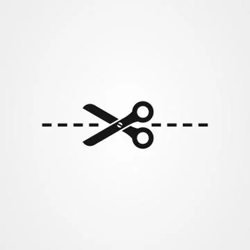 Scissors icon, cut or cutting symbol vector illustration Stock Illustration