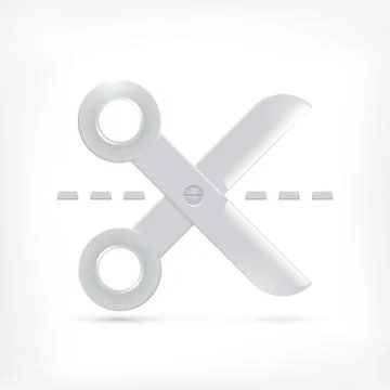 Scissors icon cutting dash line Stock Illustration