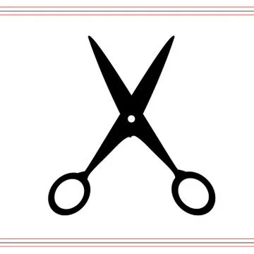 Scissors icon. Cutting scissors icon. Vector illustration. Isolated on white  Illustrazione stock